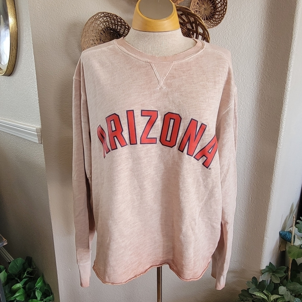 Pink Collegiate University of Arizona Pullover SZ M
